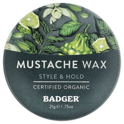 Product Image for Badger, Mustache Wax, Vanilla & Bergamot, 0.75 oz (21 g)