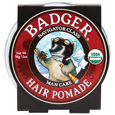 Badger Company Organic Hair Pomade, Navigator Class, Man Care, 2 oz (56 g)