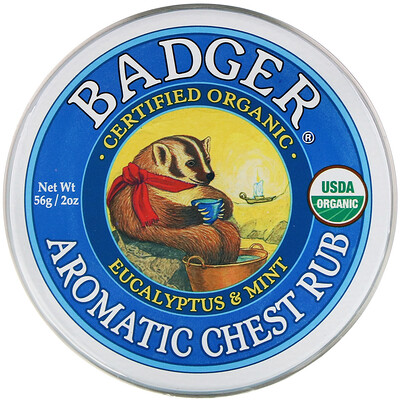 Купить Badger Company ароматическая мазь для грудной клетки, эвкалипт и мята, 56 (2 унции)