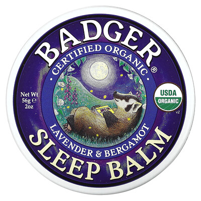 Badger Company органический бальзам для сна, лаванда и бергамот, 56г (2унции)