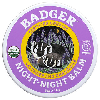 Badger, 有机，睡眠帮助膏，薰衣花草和洋甘菊香，2 盎司（56 克）