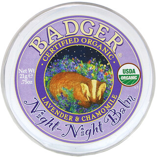 Badger Company, Organic, бальзам "ночь-ночь", лаванда и ромашка, 0,75 унции (21 г)