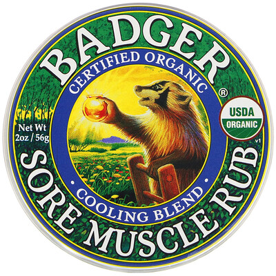 Badger Company Мазь для растирания от боли в мышцах, охлаждающая смесь, 2 унции (56 г)