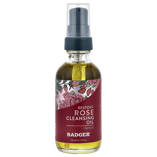 Badger, Minyak Pembersih Mawar + Aprikot, 59,1 ml (2 ons cairan)