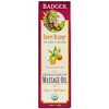 Badger Company, Organic, Aromatherapy Massage Oil, Sweet Orange with Lemon & Spearmint, 4 fl oz (118 ml)