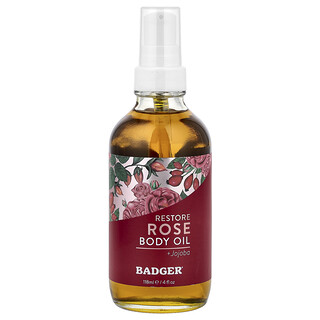 Badger, Aceite corporal, Rosa y jojoba, 118 ml (4 oz. líq.)