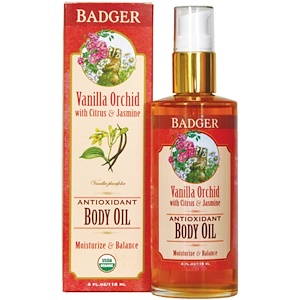 Отзывы о Бадгер компания, Antioxidant Body Oil, Vanilla Orchid, 4 fl oz (118 ml)
