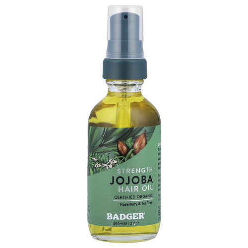 Badger, Herbal Hair Oil, Jojoba Rosemary & Tea Tree, 2 fl oz (59.1 ml)