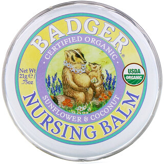 Badger Company, Органический бальзам для младенцев, подсолнух и кокос, 21 г (75 oz)