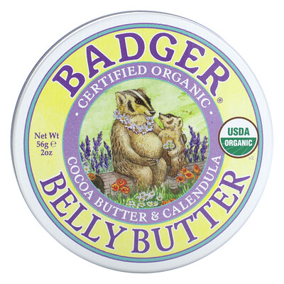 Badger  Organic Belly Butter  Cocoa Butter & Calendula  2 oz (56 g)