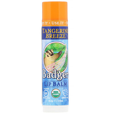 Badger Company Lip Balm, Tangerine Breeze, .15 oz (4.2 g)