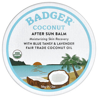 Badger, ココナッツ アフターサンバーム、56g（2オンス）