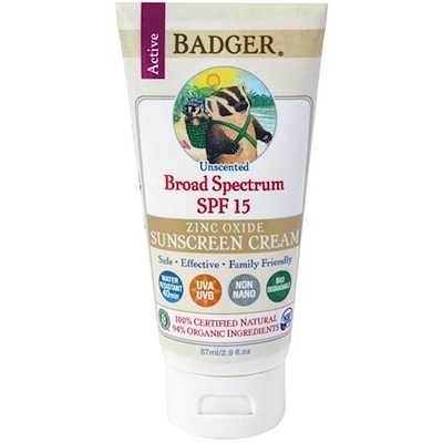 Badger Company 氧化鋅防曬隔離霜,SPF15,無香型,2.9液體盎司(87毫升)