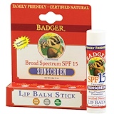 Badger Company, Солнцезащитный крем бальзам для губ, SPF 15, Без запаха, 0,15 унции (4,2 г) отзывы