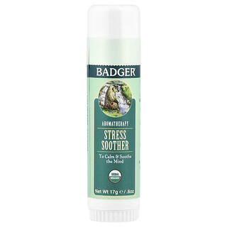 Badger, Aromaterapi, Stress Smokk, Mandarin og Rosmarin, 0.60 oz (17 g)