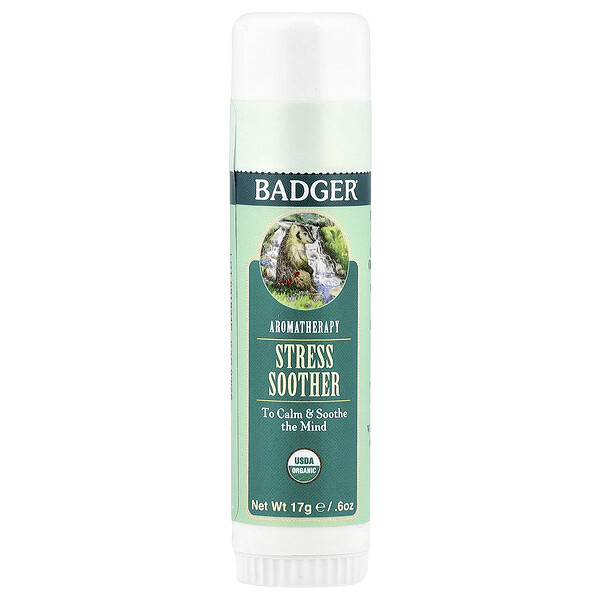 Badger Aromatherapy, Stress Soother, Tangerine & Rosemary, 0.60 oz (17 g)