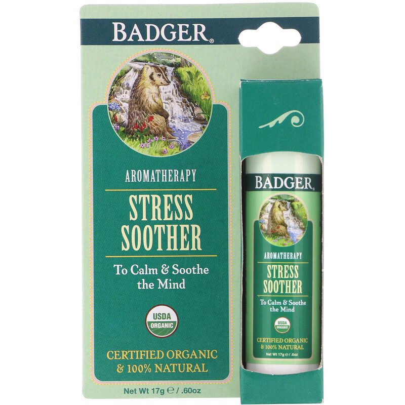 Badger Company, Stress Soother, Tangerine & Rosemary, .60 oz (17 g) iHerb