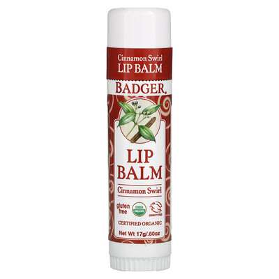 

Badger Company, Lip Balm, Cinnamon Swirl, 0.6 oz (17 g)