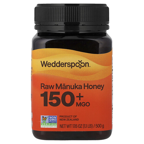 Wedderspoon Raw Manuka Honey, 150+ MGO, 17.6 oz (500 g)