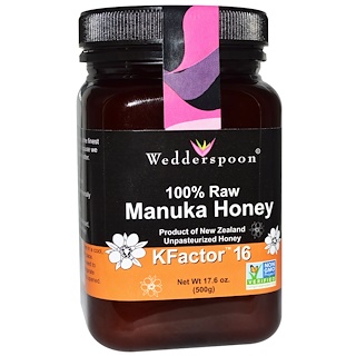 Wedderspoon, 100% Raw Manuka Honey, KFactor 16, 17.6 oz (500 g)