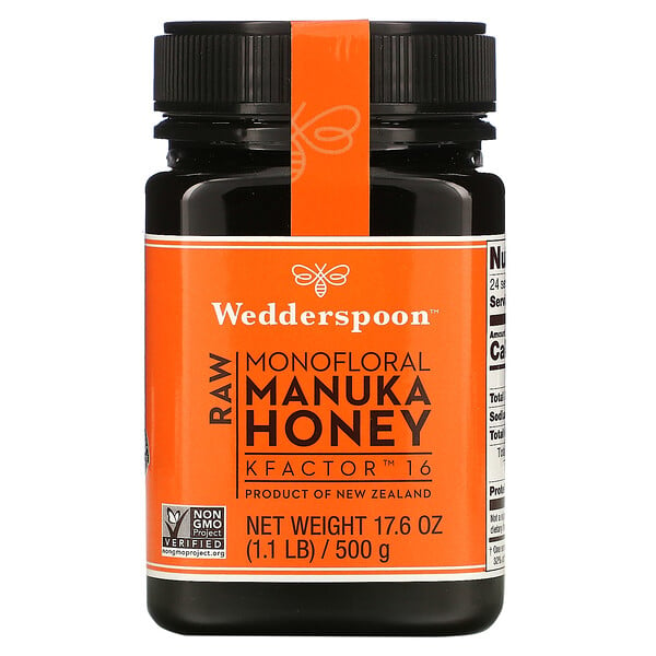 Wedderspoon, 100 % عسل مانوكا خام، معيار Kfactor 16، 17.6 أونصة (500 غ)