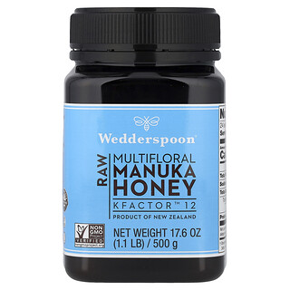 Wedderspoon, Raw Multifloral Manuka Honung, KFactor 12, 1.1 lb (500 g)