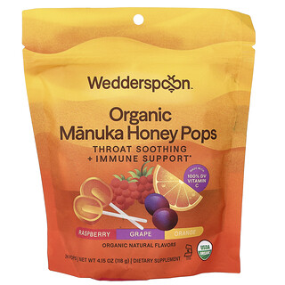 Wedderspoon, 유기농 마누카 꿀 팝스, 3가지 맛 버라이어티 팩, 24개, 118g(4.15oz)
