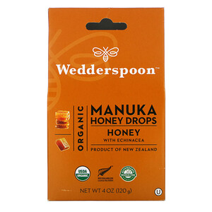 Отзывы о Веддерспун, Organic Manuka Honey Drops, Honey with Echinacea, 4 oz (120 g)