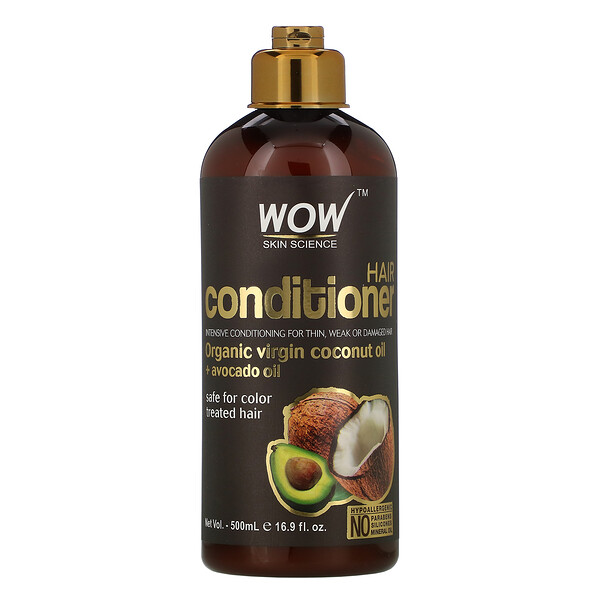 Wow Skin Science, Conditioner, natives Bio-Kokosnussöl + Avocadoöl, 500 ml (16,9 fl. oz.)