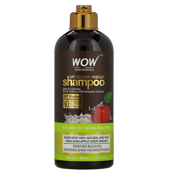 Wow Skin Science‏, שמפו עם חומץ סיידר תפוחים, 500 מ"ל (16.9 אונקיות נוזל)