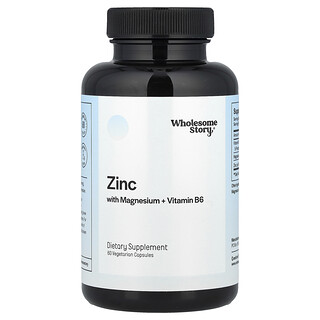 Wholesome Story, Zinco com Magnésio e Vitamina B6, 60 Cápsulas Vegetarianas