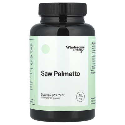Wholesome Story  Saw Palmetto  500 mg  100 Vegetarian Capsules