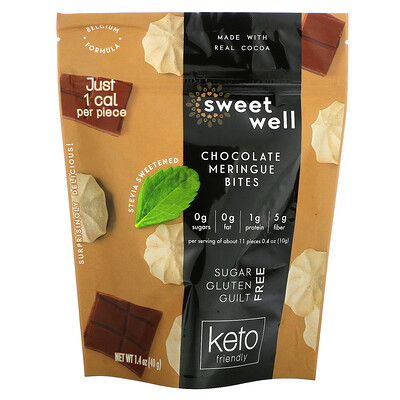Sweetwell Keto Bites, шоколадное безе, 40 г (1,4 унции)