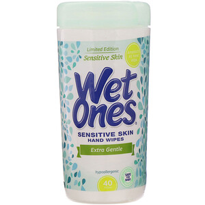 Отзывы о Wet Ones, Sensitive Skin, Hand Wipes, Extra Gentle, 40 Wipes