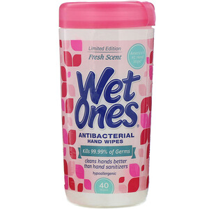 Отзывы о Wet Ones, Antibacterial, Hand Wipes, Fresh Scent, 40 Wipes