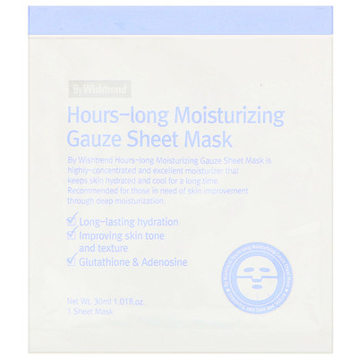 Wishtrend Hours-Long Moisturizing Gauze Sheet Mask, 1 Sheet, 1.01 fl oz (30 ml)