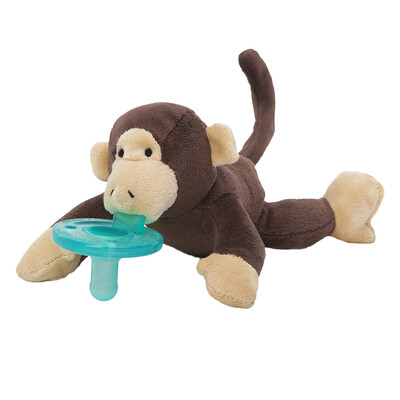 Купить WubbaNub Соска для младенцев, 0–6 месяцев, Monkey, 1 соска