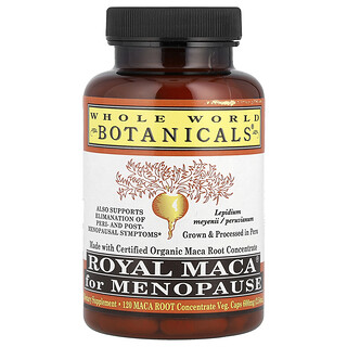 Whole World Botanicals, Royal Maca® para la menopausia, 120 cápsulas vegetales Gorras