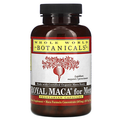 Whole World Botanicals Royal Maca for Men, 500 mg, 180 Gelatinized Veggie Caps