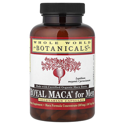 Whole World Botanicals, Royal Maca® para hombres, 180 cápsulas vegetales