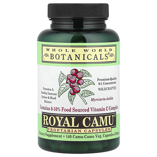 Whole World Botanicals, Royal Camu®（ロイヤルカム）、ベジカプセル140粒
