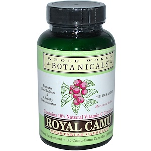 Whole World Botanicals, Королевское каму-каму, 350 мг, 140 капсул на растительной основе