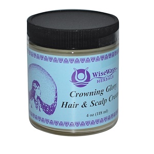 WiseWays Herbals, LLC, Крем для волос и волосистой части головы Crowning Glory, 4 унции (118 мл)