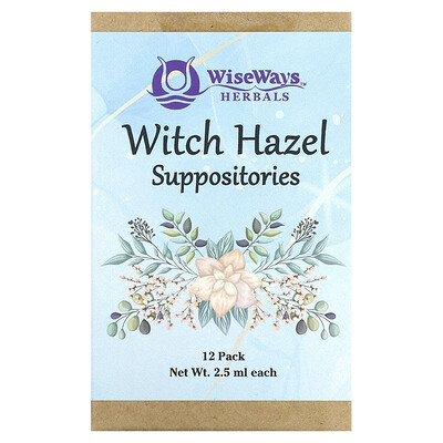 

WiseWays Herbals Witch Hazel Suppositories 12 Pack 2.5 ml Each