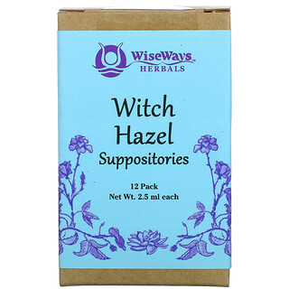 WiseWays Herbals, ウィッチヘーゼルの坐薬、12袋、１袋ごとに2.5ml