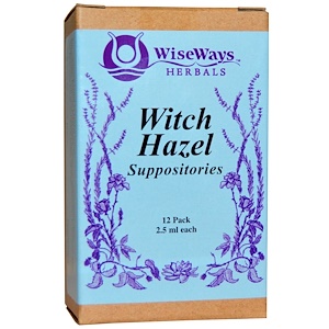 WiseWays Herbals, LLC, Свечи с гамамелисом, 12 шт, 2,5 мл каждая