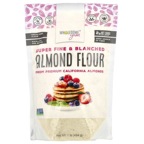 Wholesome Yum Super Fine & Blanched Almond Flour, 1 lb (454 g)