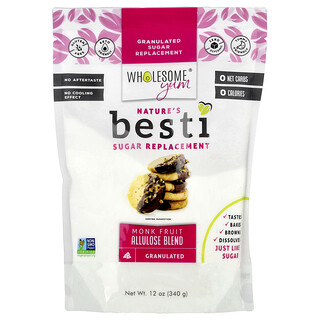 Wholesome Yum, Besti, Náhrada kryštálového cukru, zmes celulózy z mníchovho ovocia, 340 g