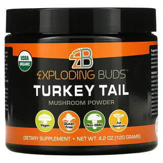 Exploding Buds, Turkey Tail, Schmetterlings-Tramete, bio-zertifiziertes Pilzpulver, 120 g (4,2 oz.)