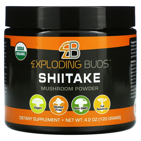 Exploding Buds, Shiitake, Certified Organic Mushroom Powder, 4.2 oz (120 g)